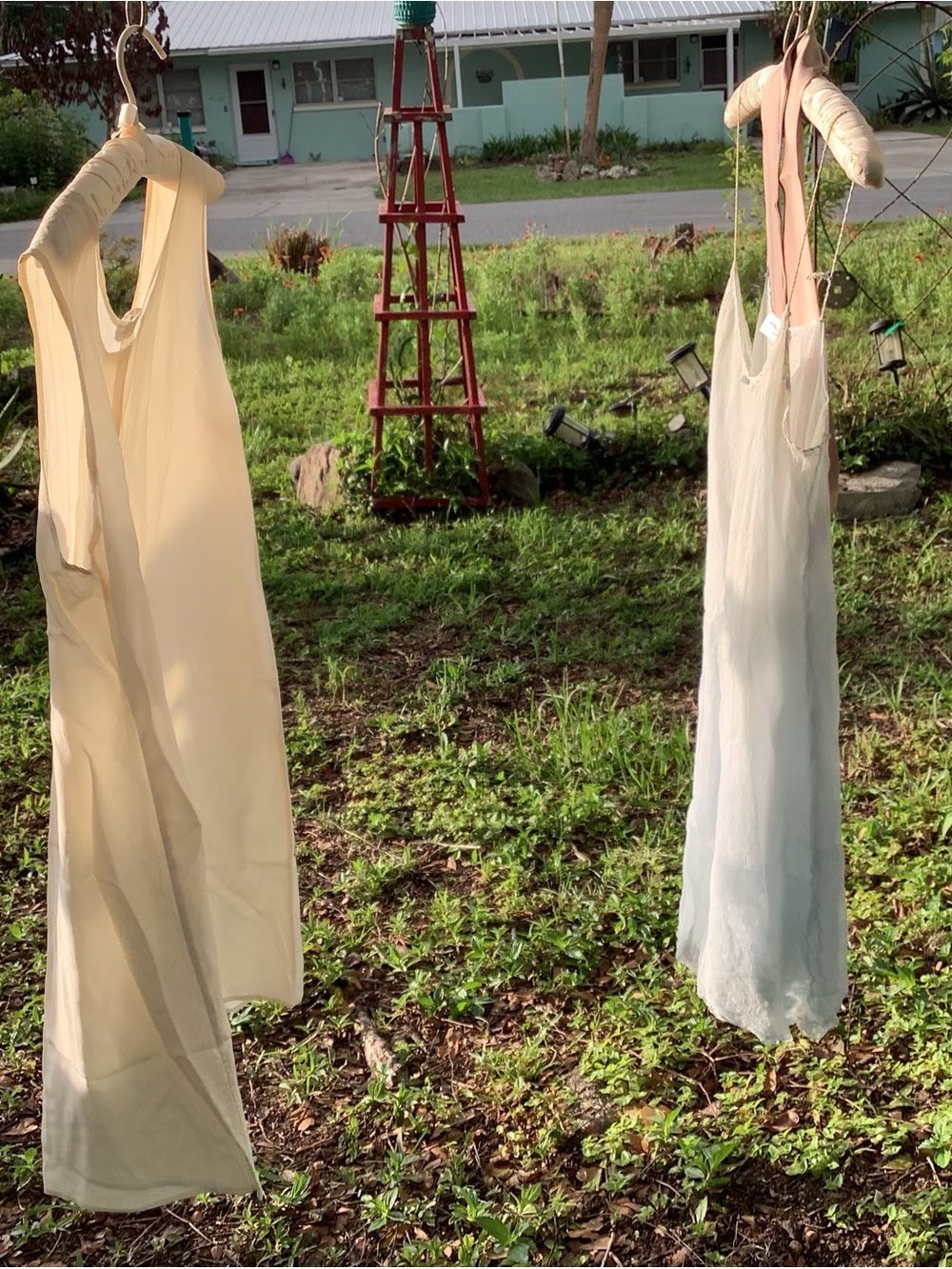 Set of 2 VTG ANDRA GABRIELLE SILK SLIP NIGHTGOWNS
